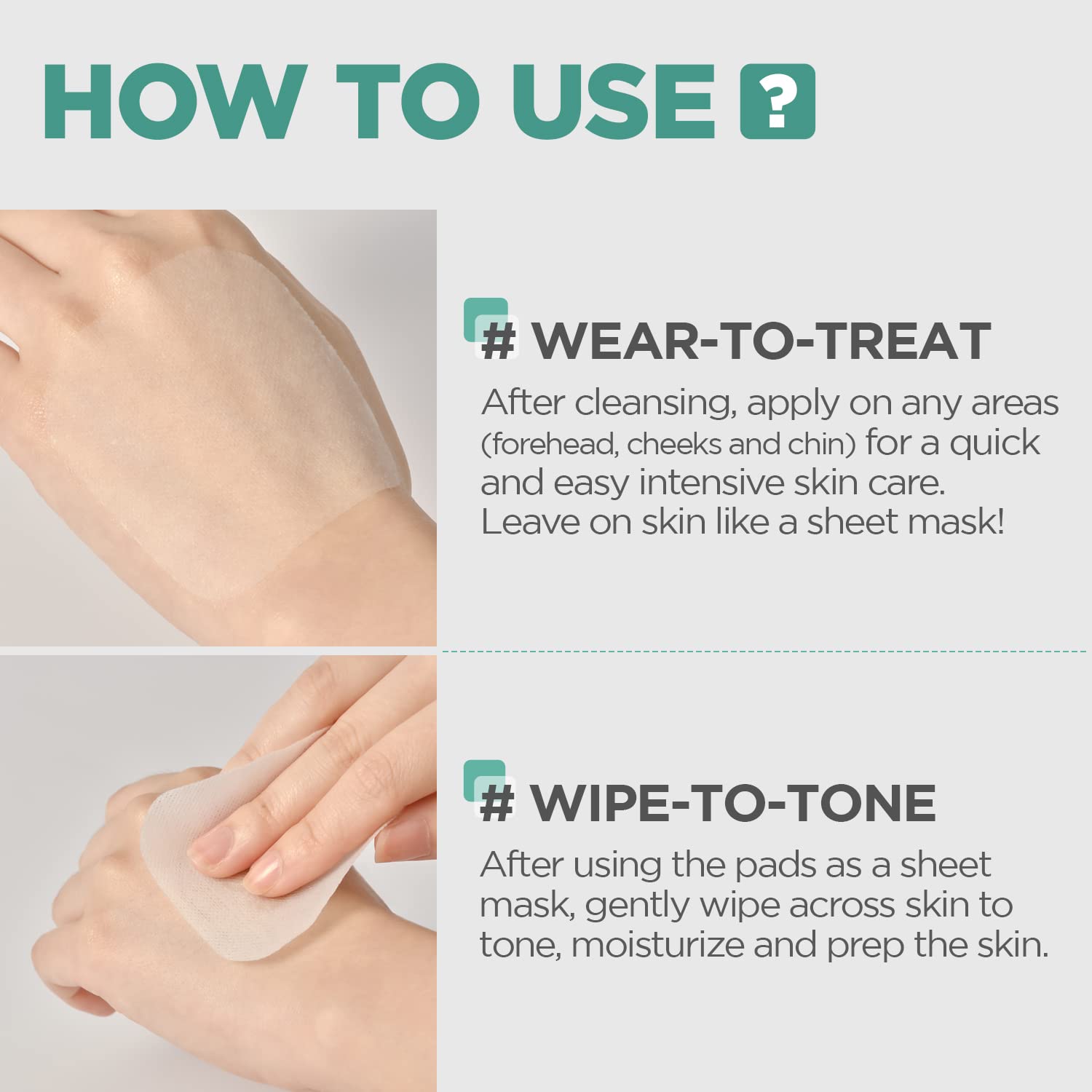 MEDIHEAL Toner Pad Madecassoside for Blemish Care Improve Uneven Skin Tone 100 Pads, Phyto Enzyme for Gentle Exfoliating 90 Pads