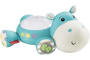 Fisher-Price Hippo Projection Soother, Blue, plush nursery sound machine with lights, music and sounds