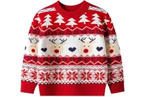 Koijhnb Toddler Baby boy Girl Fleece Sweater Ugly Christmas Sweater Knit Sweater Kids Pullover Sweater Shirt Winter Warm Coat