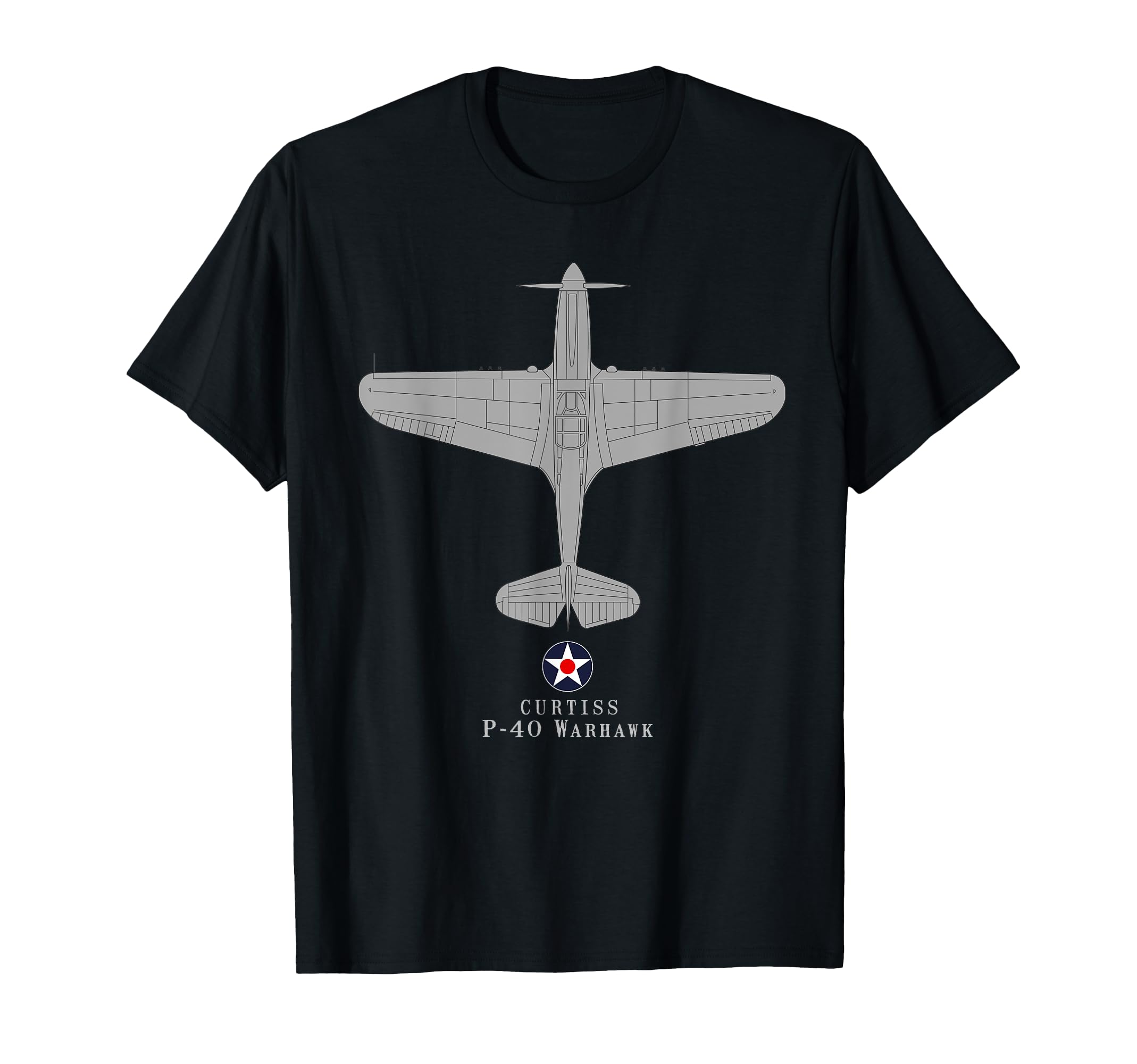 P-40 Warhawk WWII Fighter Airplane Tech Drawing T-Shirt T-Shirt
