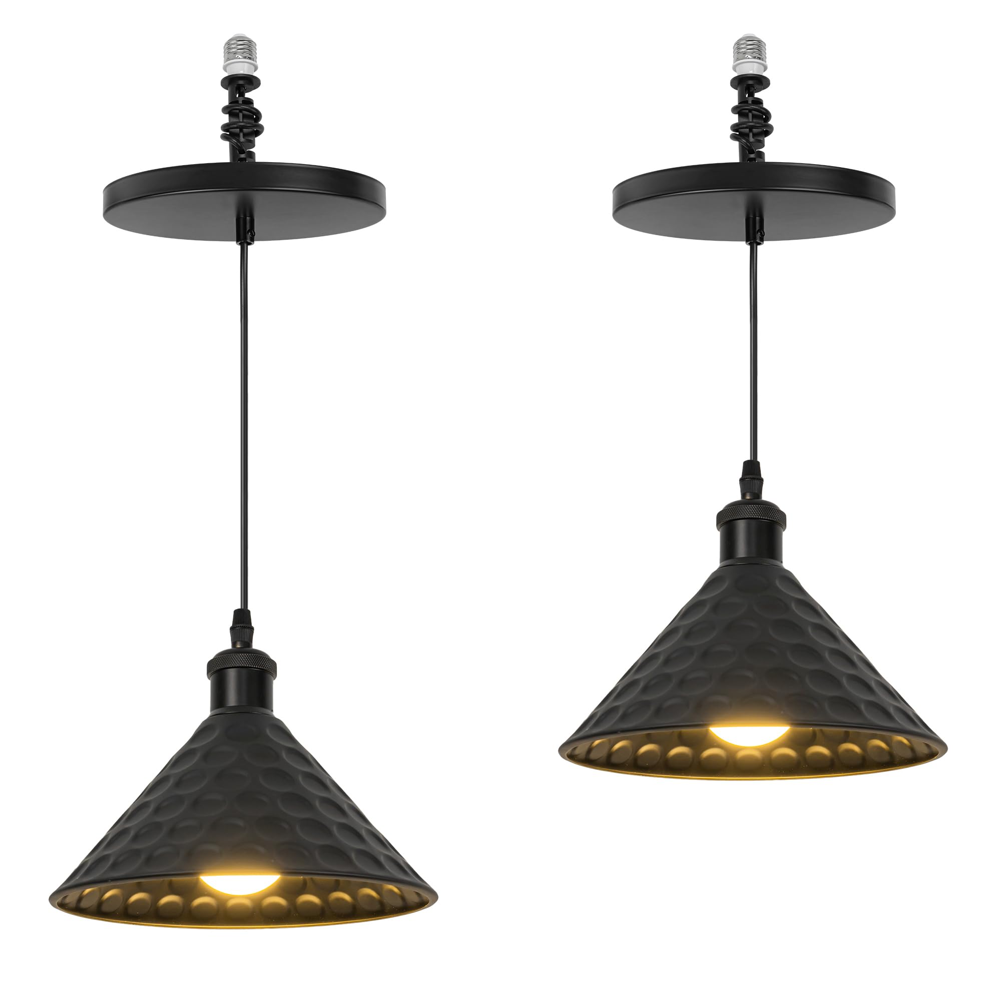 Photo 1 of Kiven Instant Light Conversion Kit for 4/5/6inch Hole,Black Farmhouse Lighting Recessed Can Light Conversion Kit to Pendant with E26 Screw-in Adapter for Kitchen Living, Set of 2 TB2776