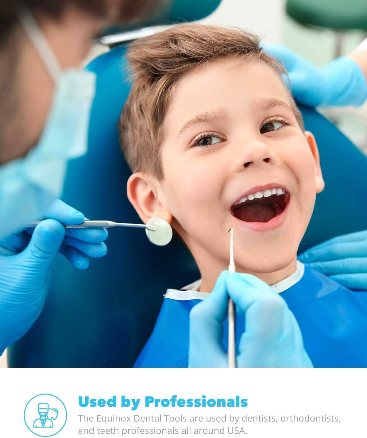 Equinox International Dental Hygiene Kit - Includes Tarter Scraper/Scaling Instrument, Dental Pick, Dental Sickle, and Mouth Mirror - Professional Surgical Grade Dentist Approved Tools: Industrial & Scientific