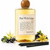 Pure White Linen Scent Premium Reed Diffuser Set - 400ml /13.53 fl.oz Scented Oil with 6 Sticks | Long-Lasting Fragrance for Home &amp; Office | Luxury Gift