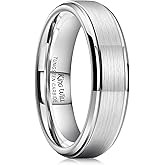 King Will 6mm Tungsten Carbide Wedding Ring Brushed Center Polished Engagement Bands 6