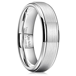 King Will 6mm Tungsten Carbide Wedding Ring Brushed