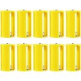 DIANN 10pcs 3 AA to D Battery Converter AA to D Battery Adapters Holder 1.5V Output Case Box 3 AA to 1 D Converter Yellow