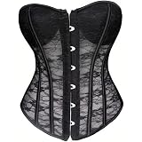 Corset Bustier Femme En Satin - Double Baleines Acier, Réduction Taille, Laçage Dos, Pour Mise En Forme Et Soirée