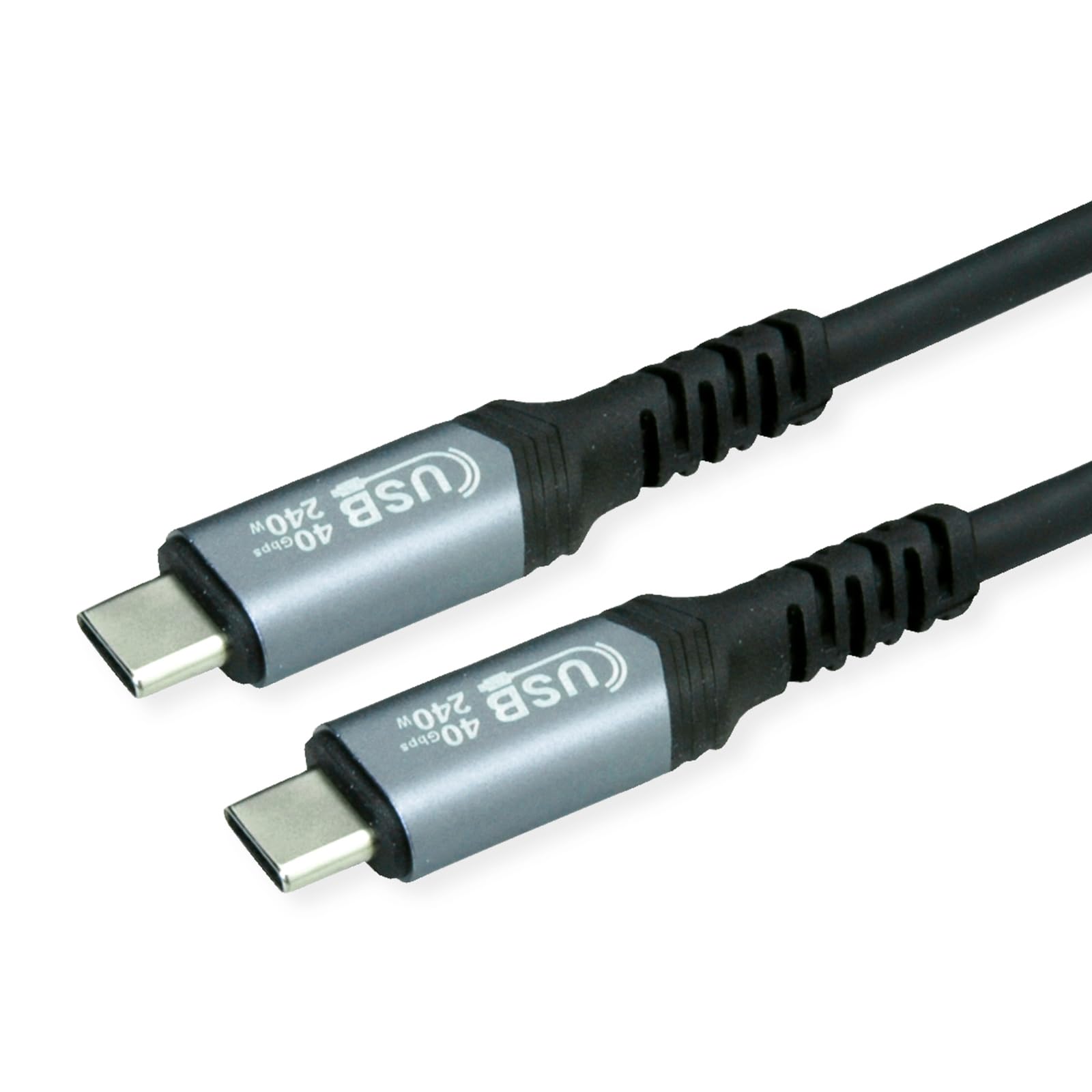 VALUE USB4 Cable Gen3x2, C-C, St/St, 40Gbit/s, 240W, Black, 0.8 m