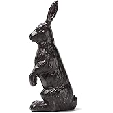 BRASSTAR Cast Iron Standing Rabbit Statue Outdoor Garden Patio Yard Indoor Home Animal Figurine Decorative 7.1''(H) TQGJPT306
