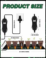 Ahalie Seedling Heat Mat with Digital Thermostat, 10x20.75", Waterproof view 6