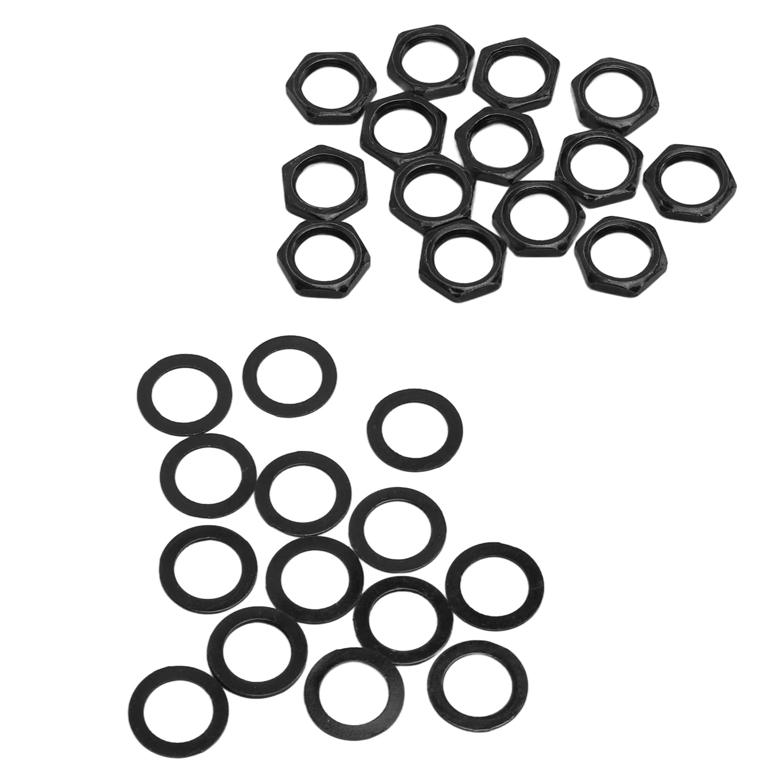G3/8 Nuts, Standard Sizes Non Slip Jack Metal Washer with 0.8MM Pitch for Electric Guitar and Bass(black)