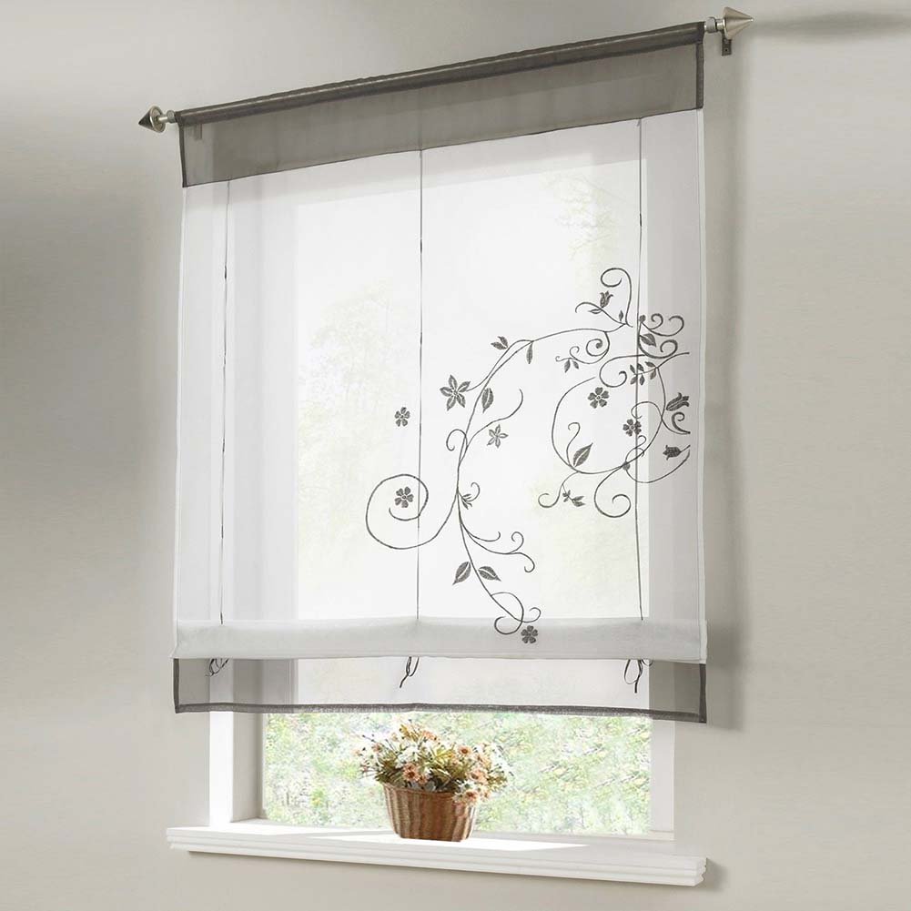 Flora Sheer de cuisine salle de bain balcon fenêtre Rideau ...