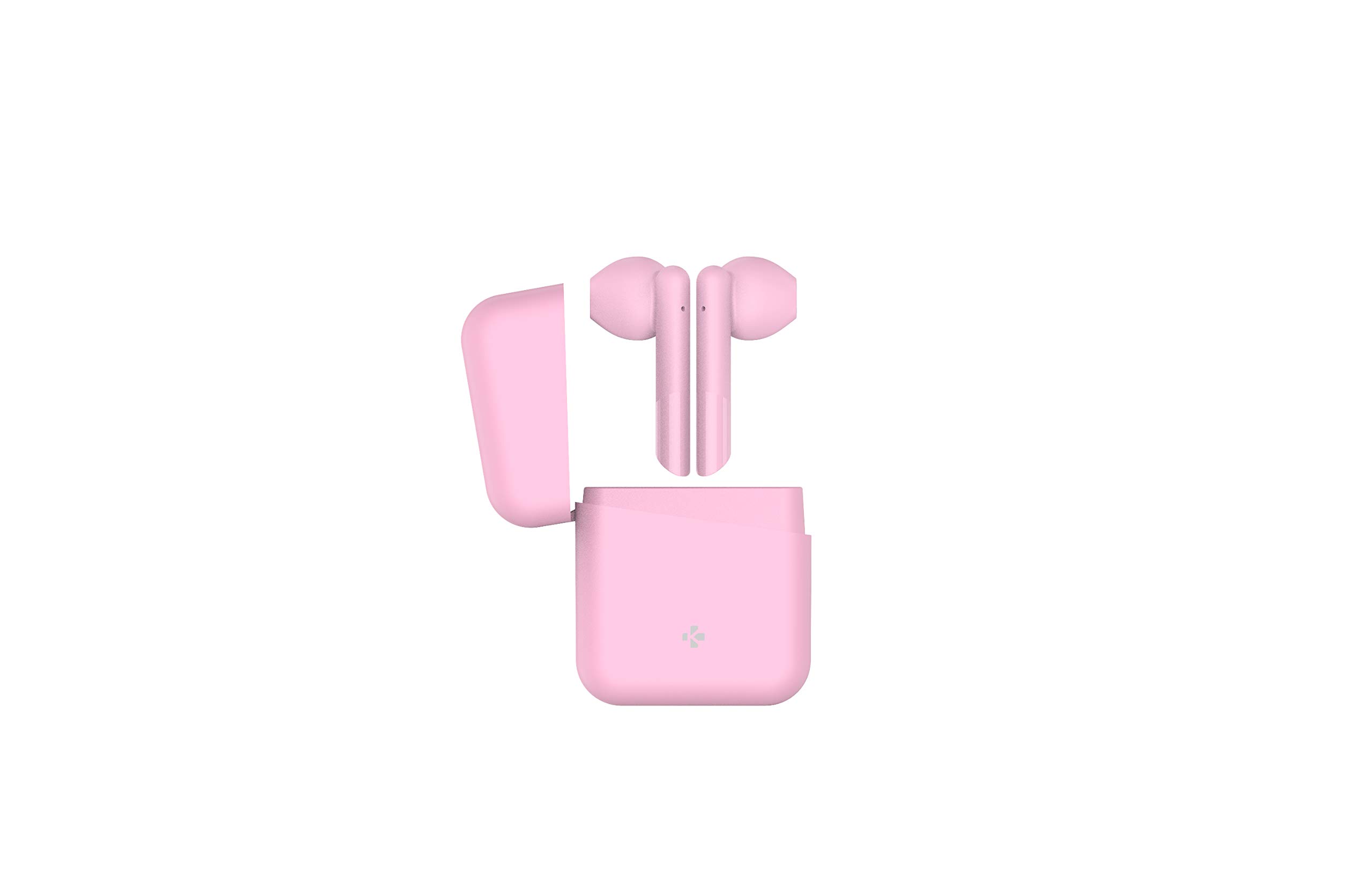 MyKronoz ZeBud lite Semi In-Ear Bluetooth True Wireless Headphones with Charging Case Compatible with iOS and Android 0 Pink