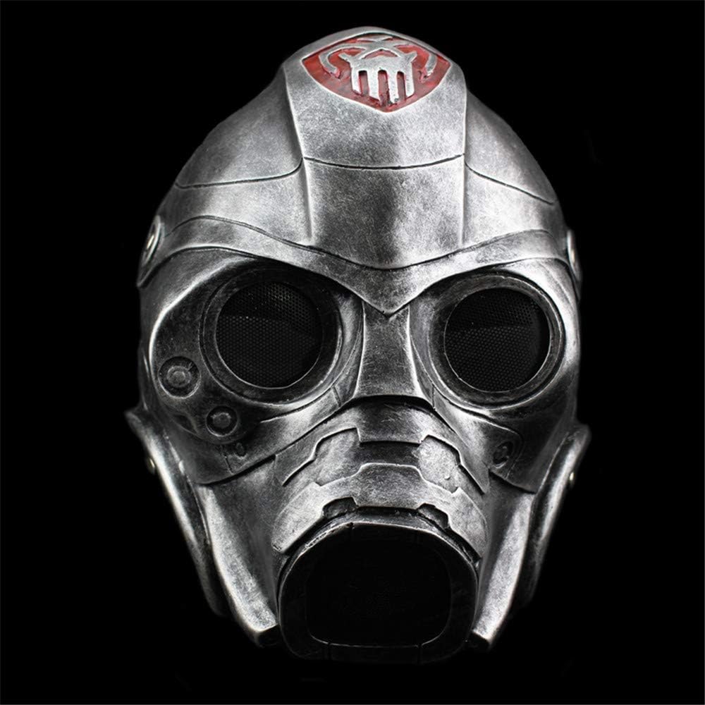 Halloween Mask Resin Mask Terror Radiation Protection Gas Mask COS Dress Up Headgear Mask Costume Fancy Dress Party Props Supplies,Silver