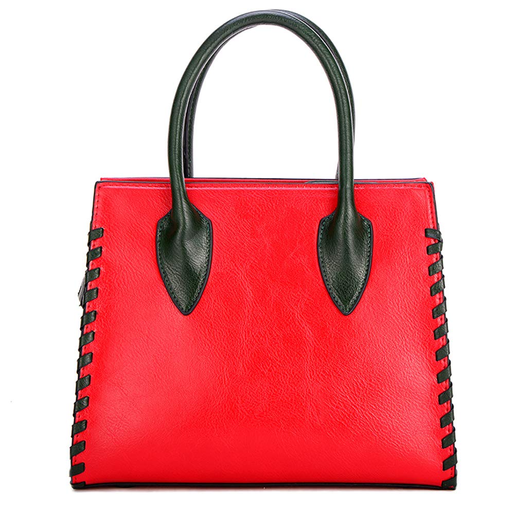 Ruiatoo Satchel Purses and Handbags for Women Classic Peony PU Leather Shoulder Bag Red