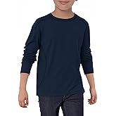 Haloumoning Boys Long Sleeve Shirts Kids Crewneck Oversized Casual Tees Fall Fashion Shirt Tops 5-14 Years