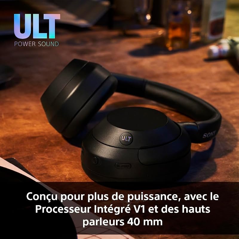 ULT Wear - Casque sans Fil Bluetooth avec ULT Power Sound, Basses Profondes, réduction de Bruit, qualité d'appel Claire, jusqu'à 30 Heures d'autonomie de la Batterie, iOS et Android - Noir