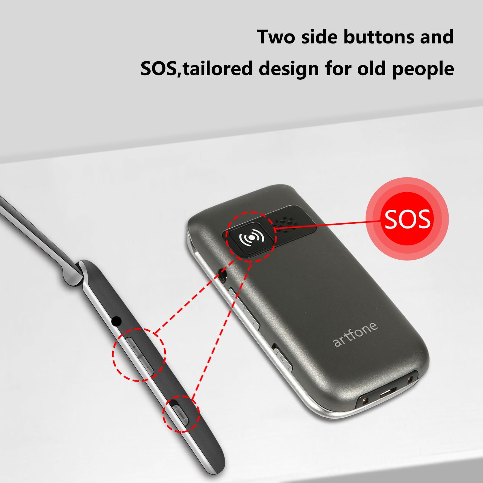 4G Volte Flip Mobile Phones Unlocked for Seniors, Big Buttons Cell Phone for Elderly & Kids, Clear Sound, SOS Button, Convenient USB-C & Charging Dock, Talking Numbers G3 Grey