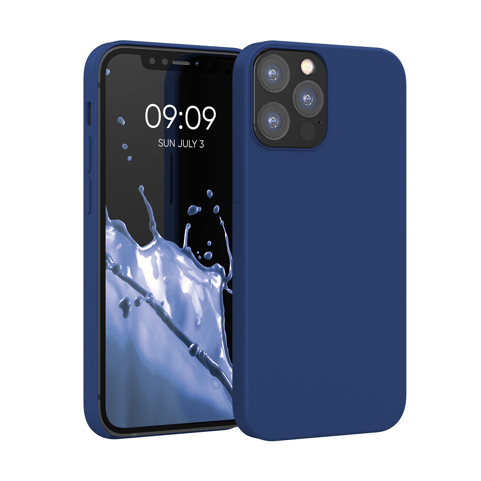 kwmobile Case Compatible with Apple iPhone 12 / iPhone 12 Pro Case - TPU Silicone Phone Cover with Soft Finish - Navy Blue — image 1
