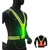 NeatTimes LED Reflective Harness Vest USB Rechargeable for Running Cycling Hiking in Night Sport, Make You Visible,Safe & See