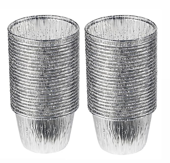 50 Bakery Direct Round Disposable Foil Christmas Pudding Dishes/Basins Cupcake Cases Pie Dish Tray Baking Tart Muffin Yorkshire Pudding