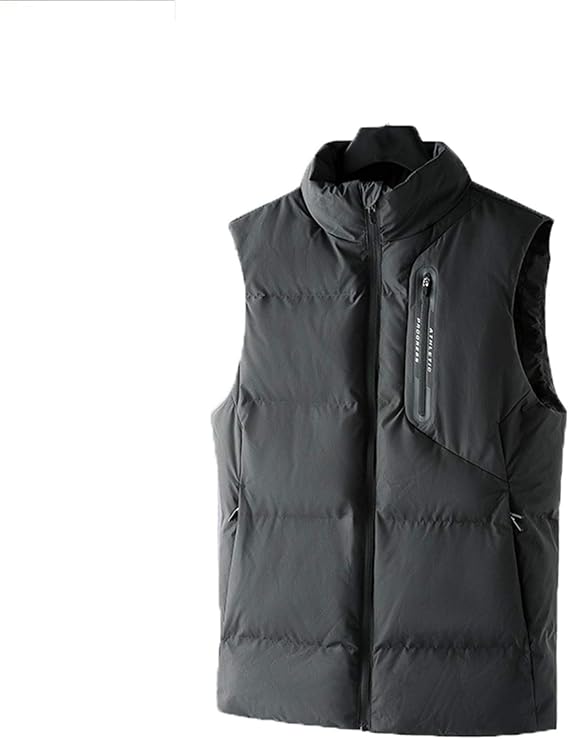 Amazon メンズ ダウンベスト 大きいサイズ 無地 中綿入れベスト 秋冬用 ダウン ウィンター ベスト 無袖 ダウンジャケット スタンドカラー 厚手 暖かい 保温 防寒着 マルチポケット 冬服 ストリート 作業 部屋着 カジュアル ブラック ホワイト ベスト 通販
