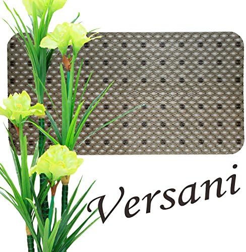 Bathtub Mat Non Slip Shower Tub Safety Mildew Resistant Chocolate w/ Suction Cups
