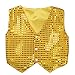 Freebily Kids Boys Glittery Sequined Vest Jacket for Jazz Hip-hop Dance Party Show Waistcoat Stage Performance Costume Gold 7-8
