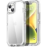 AICase for iPhone 15/14/13 Case Clear 3 in 1 Heavy Duty Drop Protection Full Body Rugged Shockproof/Dust Proof Triple Layer Transparent Military Protective Tough Durable for iPhone 13/14/15 6.1"_1
