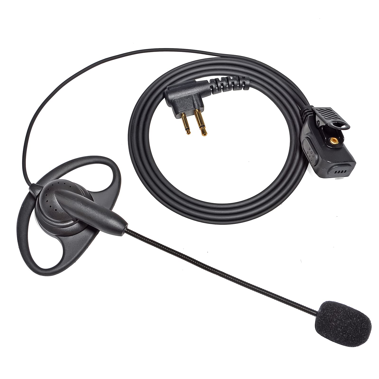 HYSHIKRA D Shell Earpiece Headset with Microphone Compatible with Motorola GP88 GP300 CP040 DP1400 Walkie Talkie