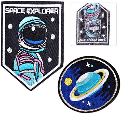 Space Explorer Planet Galaxy Embroidered Patch Set Applique Badge Sew Iron On