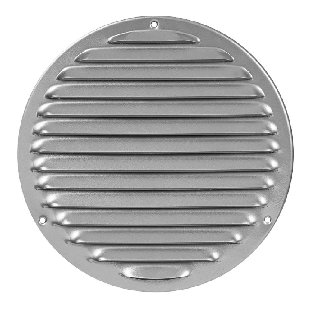 Diameter 200mm (8") Grey Ventilation Grille with Insect Protection Round Metal Grille Outer Dimensions: 240mm (9")