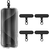 OUTXE Phone Tether Tab Rotatable 360°, 4 Pack Phone Lanyard Patch for Phone Strap Compatible iPhone & Other Cell Phone