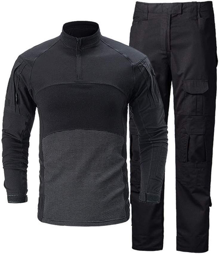 Men's Tactical Suit Combat Shirt and Pants Set Long Sleeve Ripstop Multicam Airsoft Clothing Woodland BDU Hunting Military Uniform