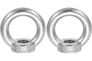 MECCANIXITY M16 Lifting Eye Nut, 304 Stainless Steel Ring Shape Female Thread Nuts Fastener for Engineering Port Marine Fixin