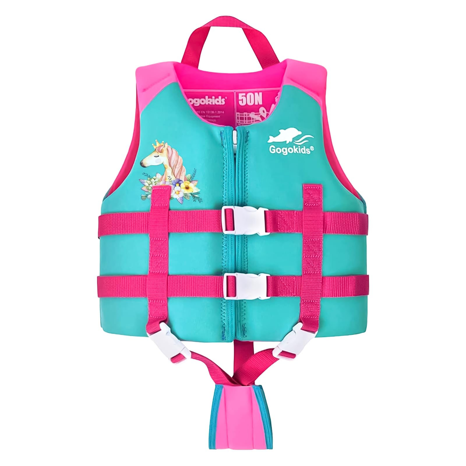 Gogokids Swim Vest Float Jacket - Kids Swimming Training Flotation Buoyancy Swimsuit with Adjustable Safety Straps for 15-35kg Child，Boys Girls Aged 2-9 Years