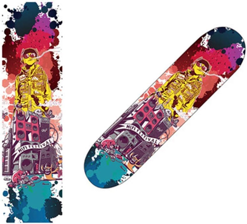 IDE Play Skateboard Griptape,Skateboard Grip Tape Sheet 33x9 inch, Scooter Grip Tape, Longboard Griptape, Sandpaper for Rollerboard (84x23cm),B