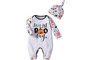 Thorn Tree Infant Newborn Baby Girl Boy Long Sleeve Romper Unisex Baby Halloween Outfits 2Pcs Hat+Jumpsuit Clothes Set