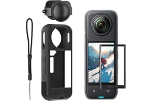 TANSUO 4-in-1 Protective Case Accessory Kit Compatible with Insta 360 X5 with Silicone Camera Case and Soft Lens Cap,Scratch 