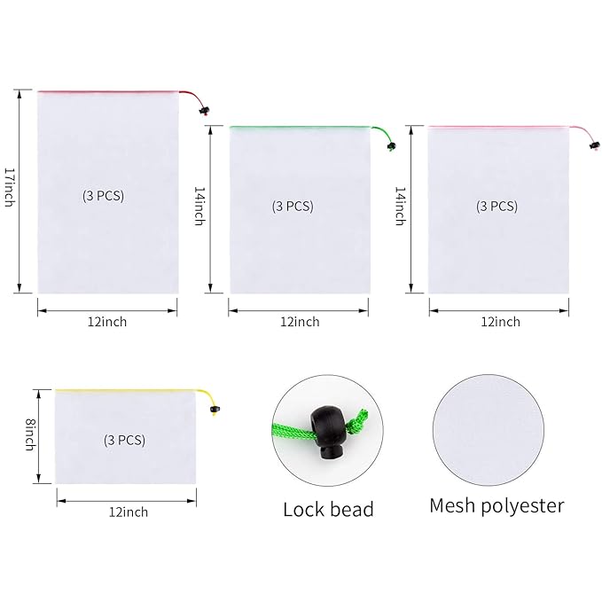 Leenou Bolsas Compra Reutilizables Ecolš®gicas, 12 Piezas Bolsa de ...