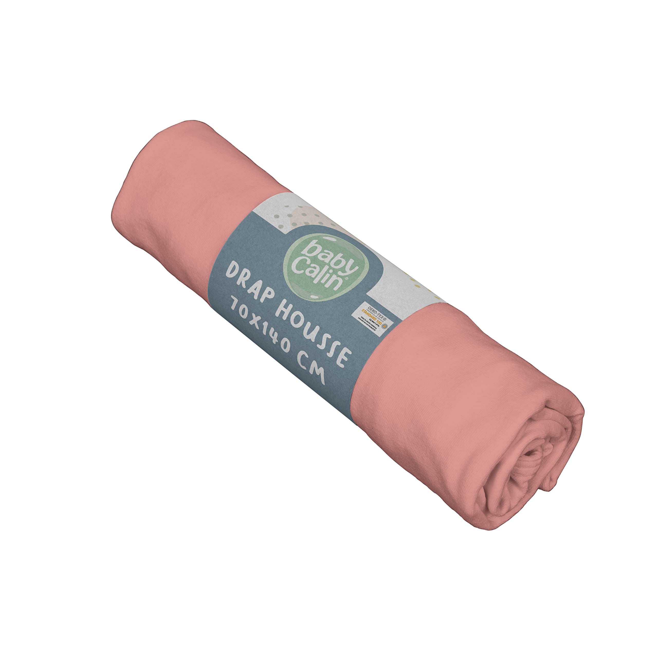 BabyCalin - Fitted Sheet 70x140x17cm Terracotta OEKO-TEX certified