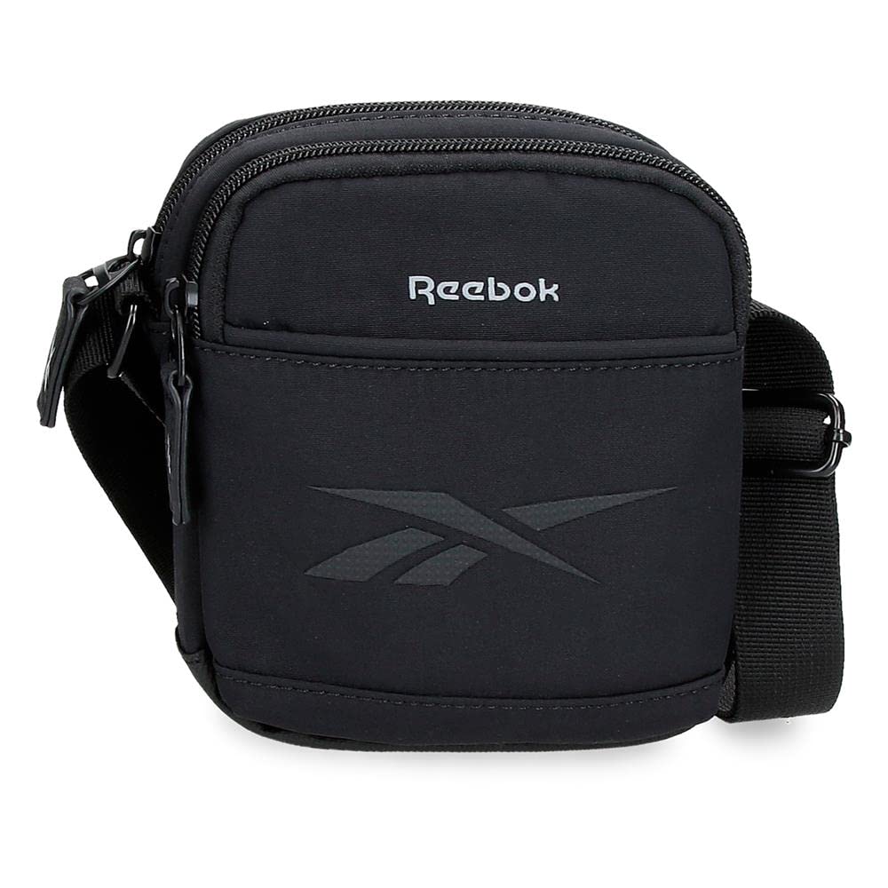 Reebok Newport crossbody bag two compartments black 12x16x3,5 cms Polyester