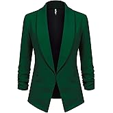 Lock and Love Women 3/4 Sleeve Blazer Open Front Cardigan Jacket Work Office Blazer