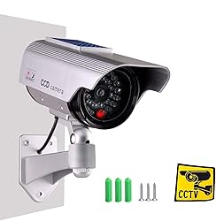 ISEEUSEE Dummy Fake Security Camera, Solar Powered