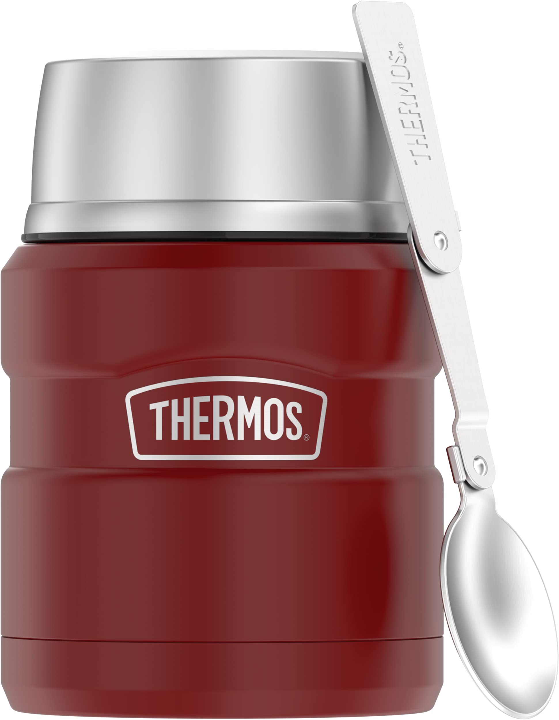 Photo 1 of (SCRATCHED NO SPOON INCLUDED )THERMOS Stainless King Vacuum-Insulated Food Jar 16 Ounce, Rustic Red