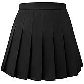 Joyingtwo Pleated Skirt for Women Skater Skirt with Shorts Elastic Waist Plus Size Tennis Skirts
