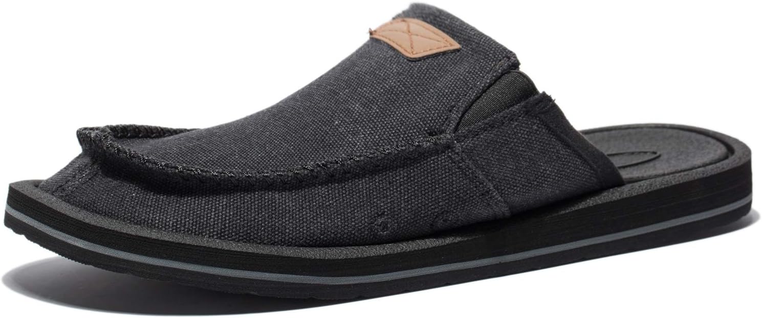 Anlarach Mens Casual Canvas Shoes Lightweight Slippers Slip-On Loafer Flats