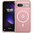 ANNSD for Google Pixel 8a Case,Compatible with Magsafe, Translucent Protective Shockproof Slim for Pixel 8a Case(Matte Pink)