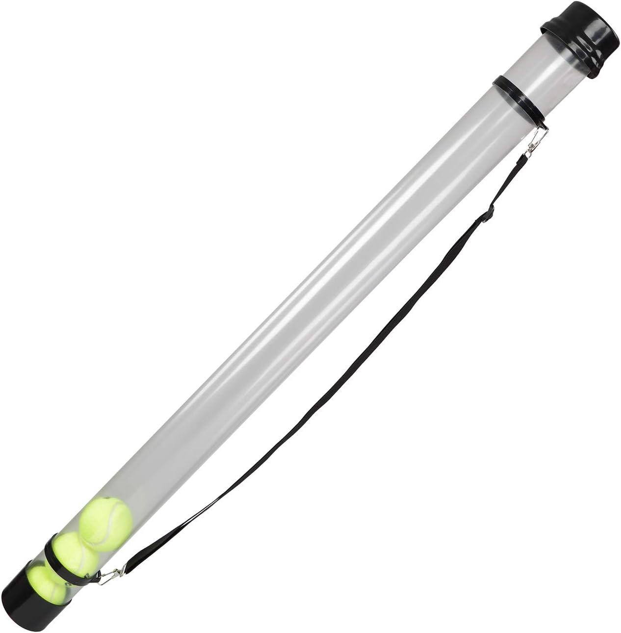 Get Out! Tennis Ball Hopper Tube for 16 Balls - Tennis Ball Pickup Collector Sports Ball Retriever Carrier - 40in, Black : Sports & Outdoors