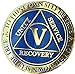 RecoveryChip 5 Year Reflex Blue Gold Plated AA Medallion Alcoholics Anonymous Sobriety Chip